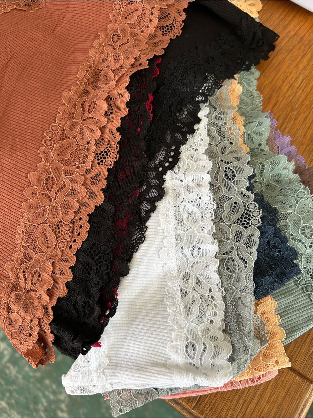 15 brand new never worn Lace-Trim Ribbed cheeky Panty in multi color